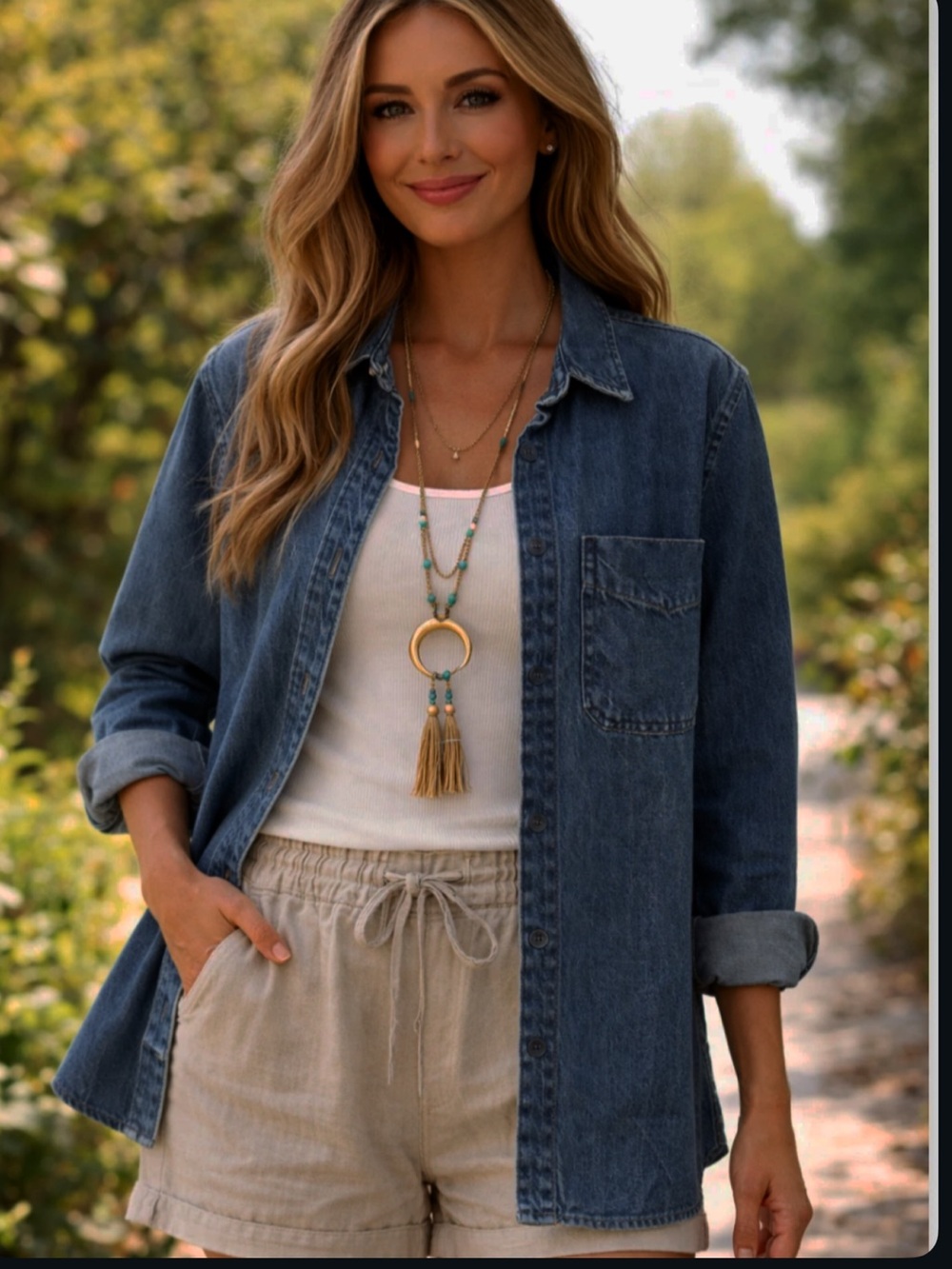 Universal Thread Women's Relaxed Denim Shirt Dark Wash S